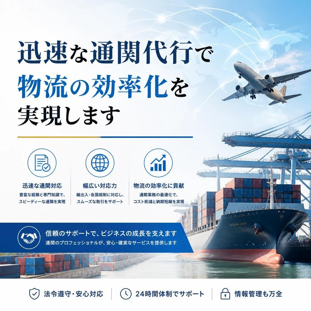 迅速な通関代行で物流の効率化を実現します